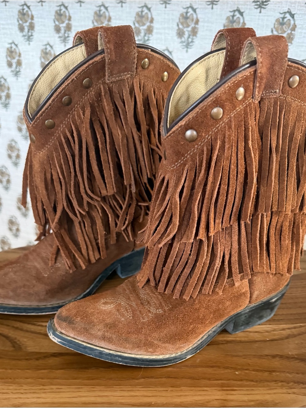 Fringe Suede children’s Shyanne (bootbarn) Size 12 Western Ankle Boots - Brown